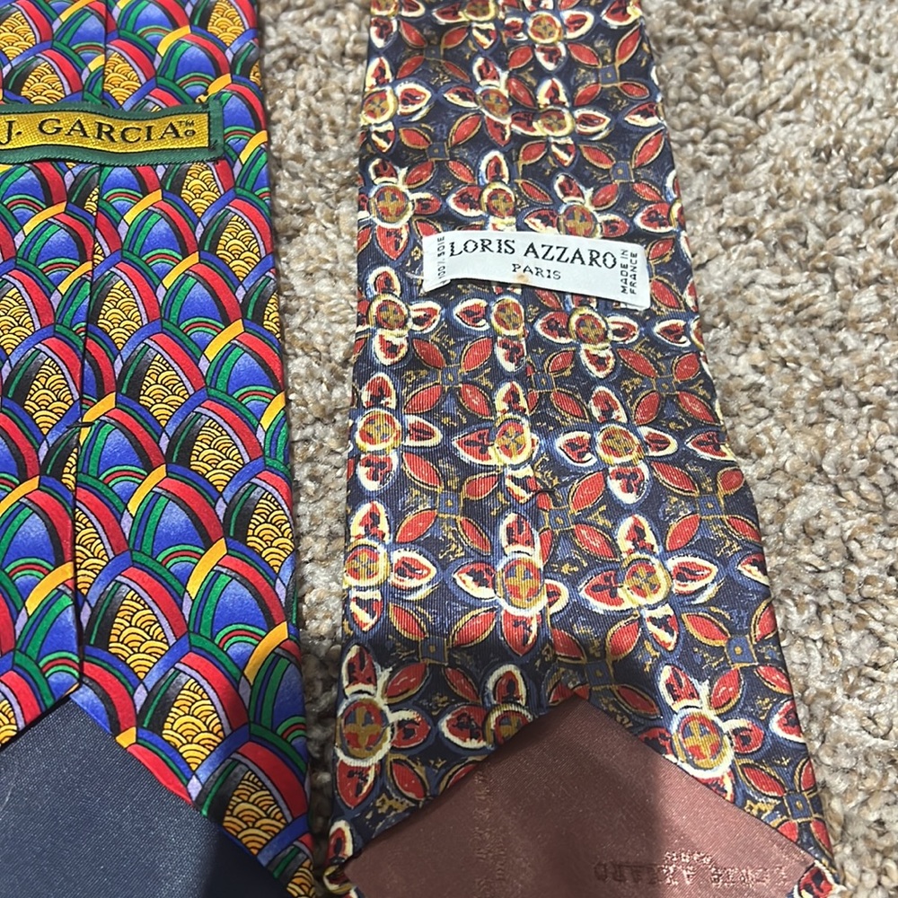 Men’s tie bundle cool retro vintage bright colorful unique paisley polka dot - Picture 6 of 6